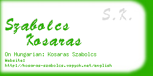 szabolcs kosaras business card